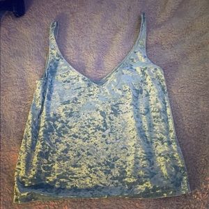 H&M Velvet mint green tank